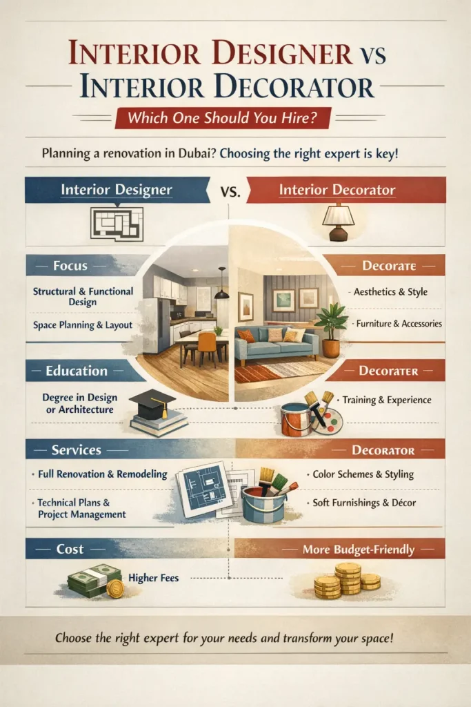 Interior Designer vs Interior Decorator